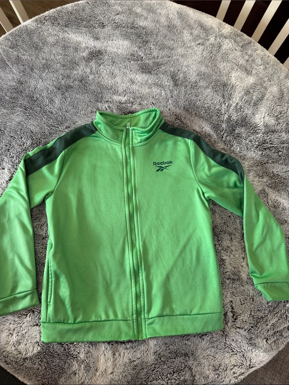 Reebok Athletic Track Jacket Full Zip Boys 11-12  Two Toned Green Sporty Outdoor
